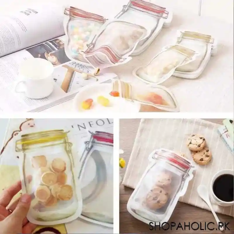 (set of 3) reusable bottle shape ziplock bag image3