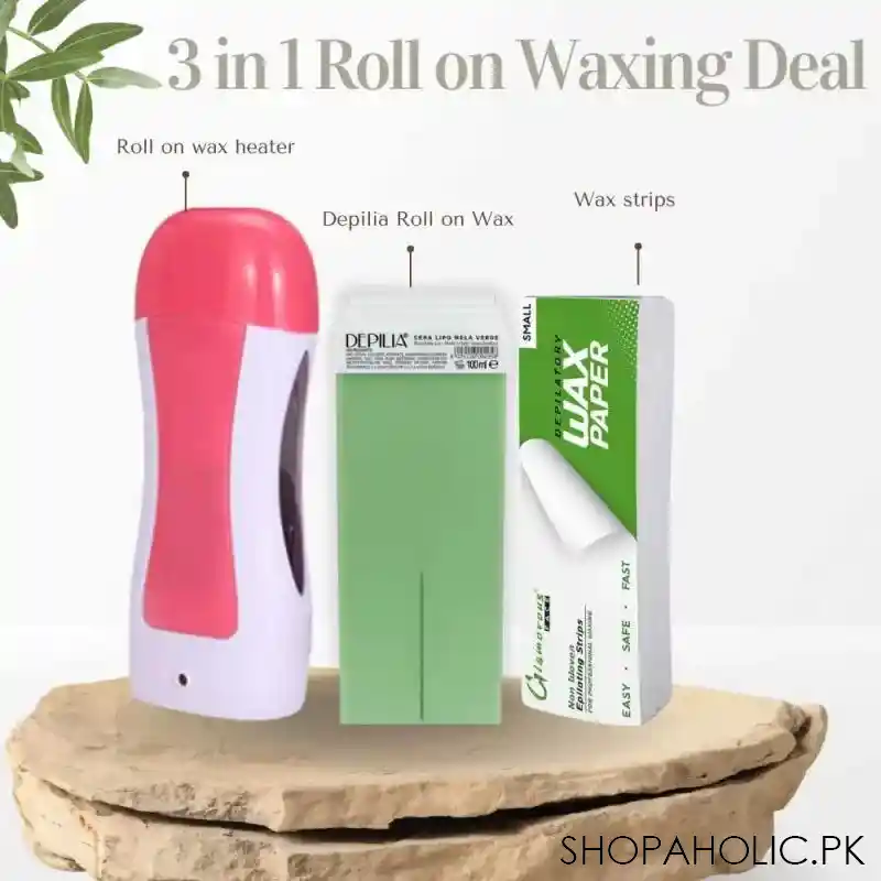 set of 3   rica wax deal (depilatory machine + rica roll on wax + wax papers) main image