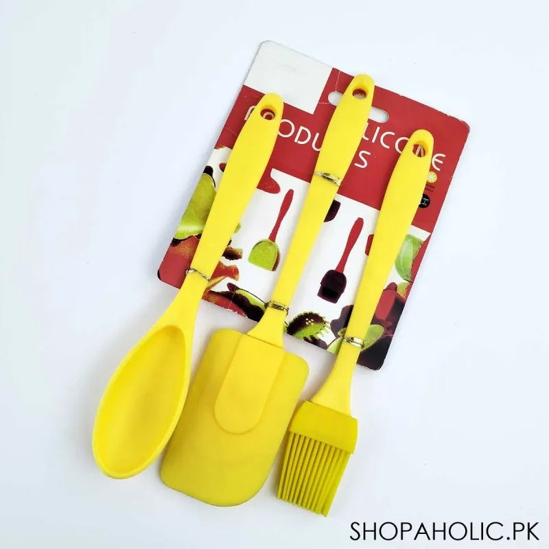 (set of 3) silicone kitchen baking cooking utensil set main image