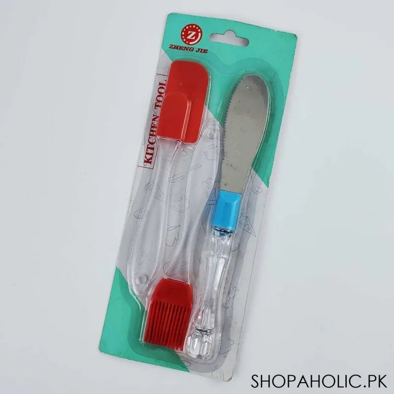 (set of 3) silicone spatula and brush set main image