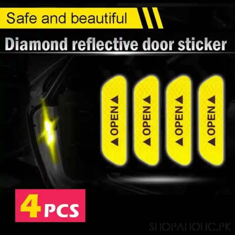 (set of 4) car door open safety reflective stickers main image