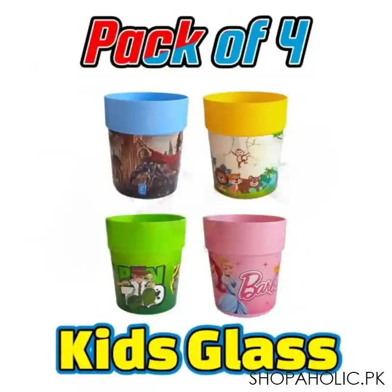 set of 4 cartoon glass image3