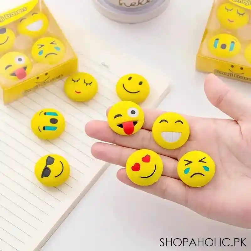 set of 4 emoji eraser image2