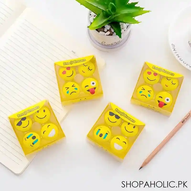 set of 4 emoji eraser image4