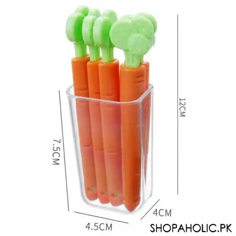 (set of 5) carrot shape food sealing clip with magnetic holder image2