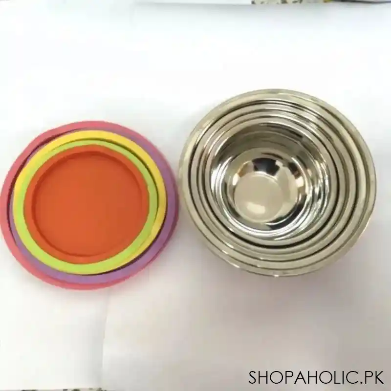 set of 5 colorful stainless steel bowl with lids image5