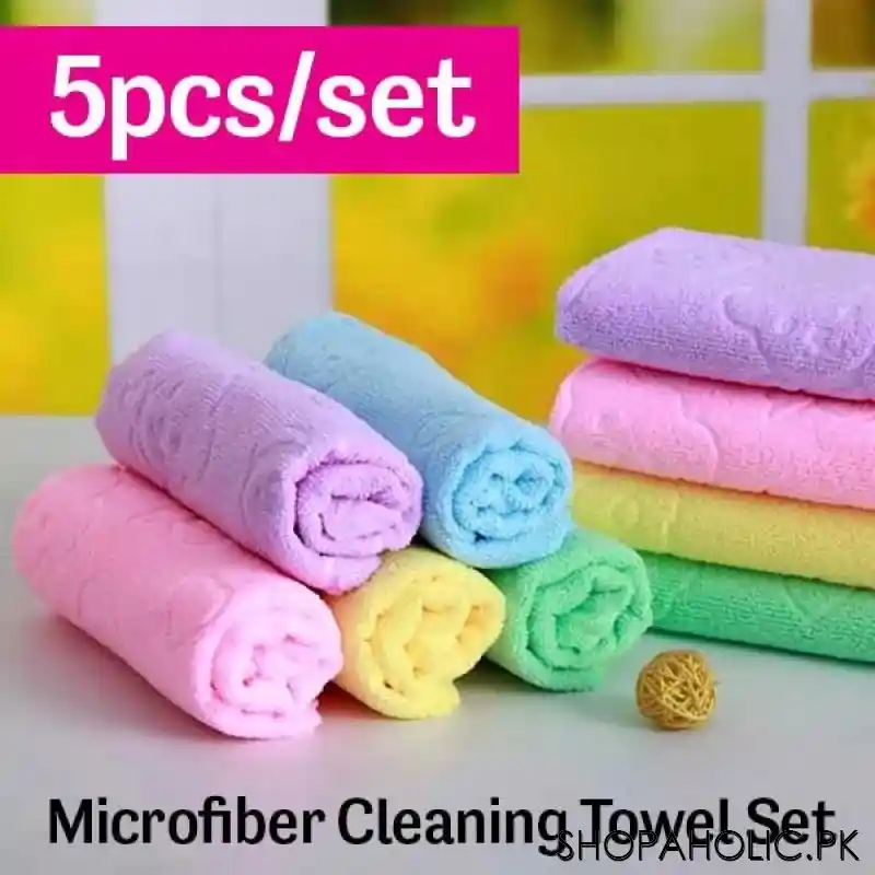 (set of 5) microfiber cleaning towel set   small main image