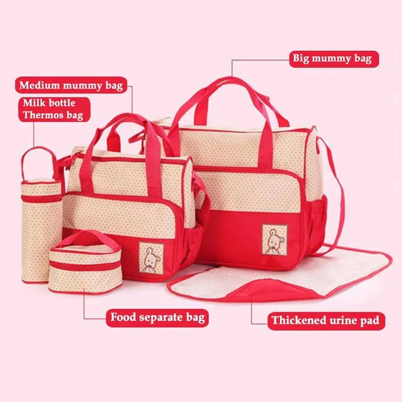 set of 5 mommy bags (big bag, medium bag, thermos bag, food separate bag, thick urine pad) image2