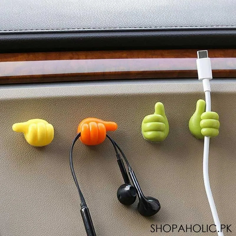 (set of 5) silicone thumb hooks clip cable holder image5