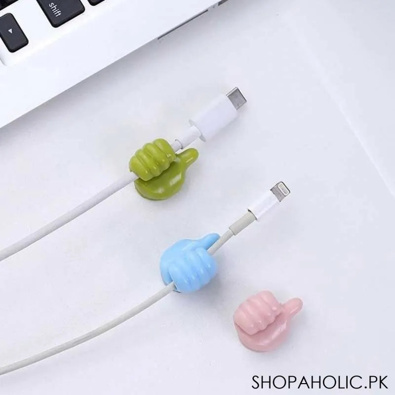 (set of 5) silicone thumb hooks clip cable holder image6