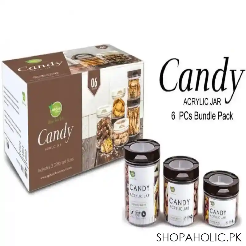 set of 6 candy acrylic jar main image