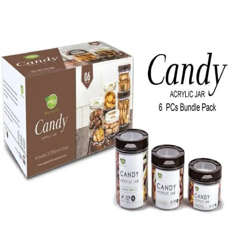 set of 6 candy acrylic jar main image