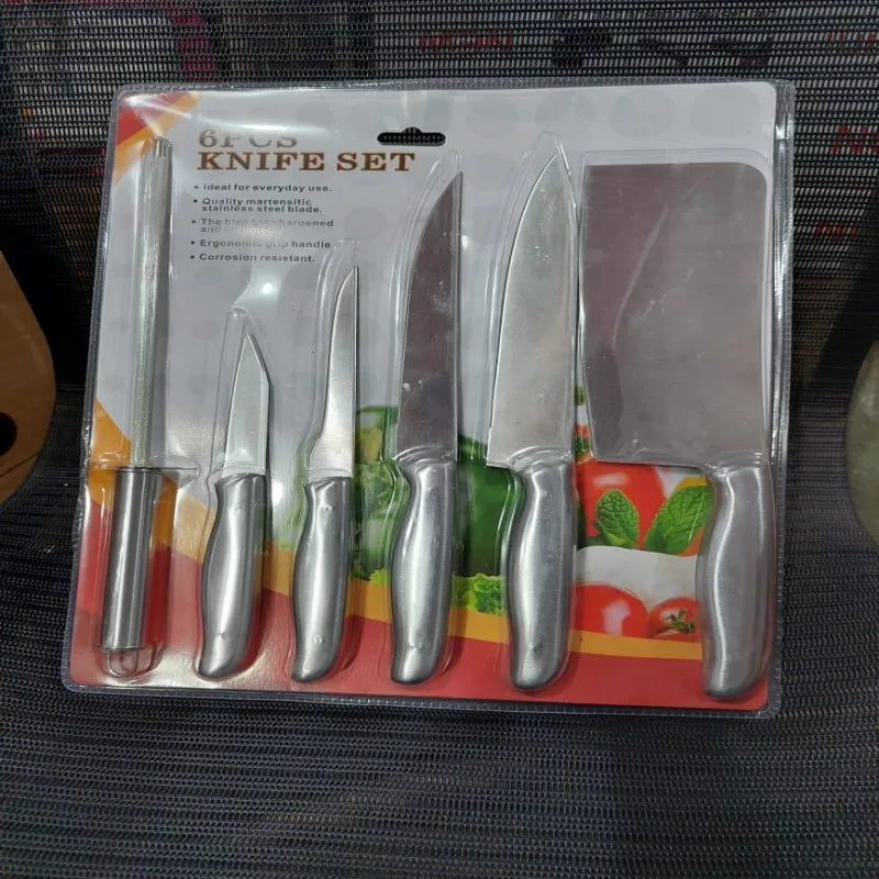 set of 6 classic steel knife set main image