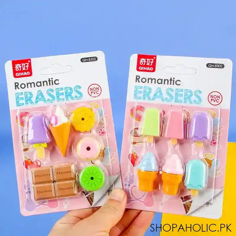 set of 6 cute fancy eraser image3