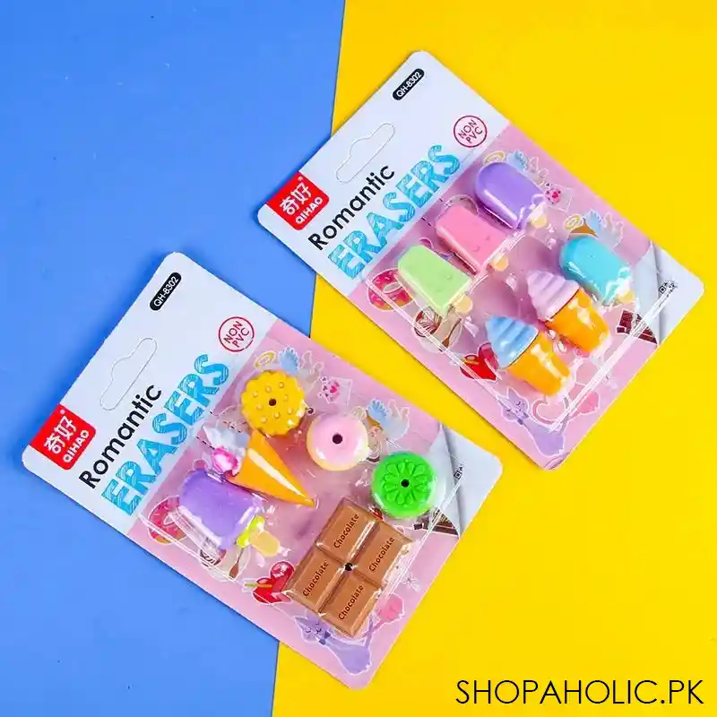 set of 6 cute fancy eraser image4