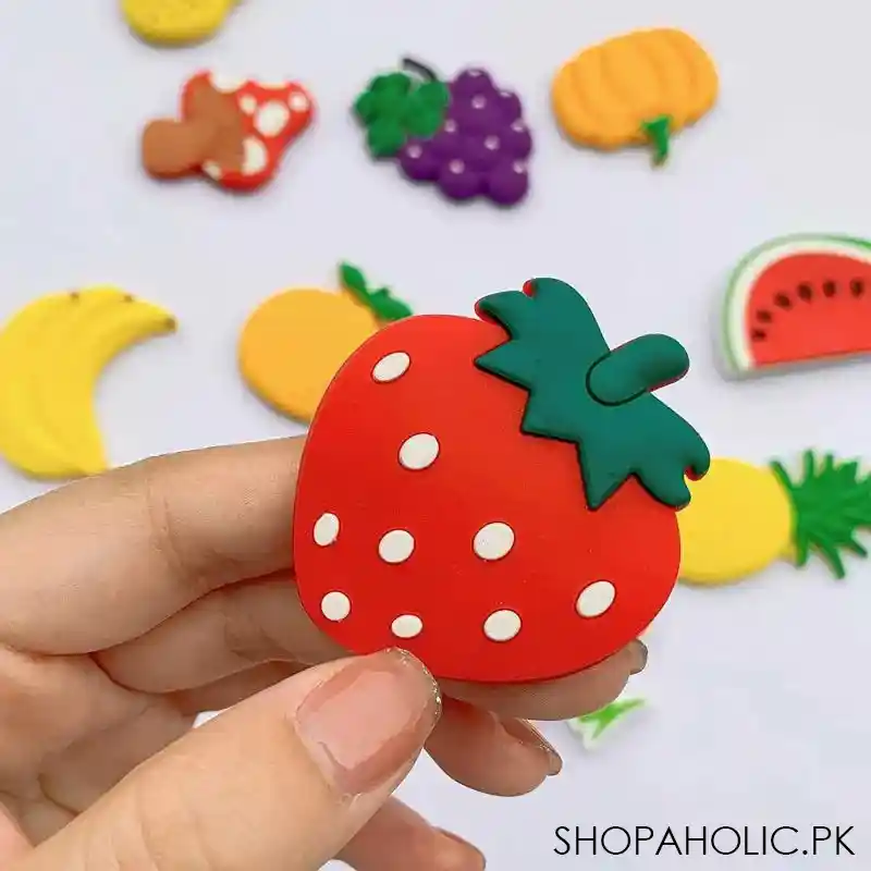 (set of 6) silicone fruit shaped fridge magnets image5