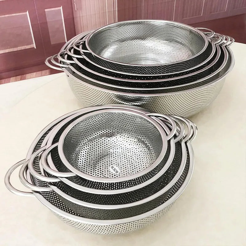 set of 6 stainless steel punching basket image4