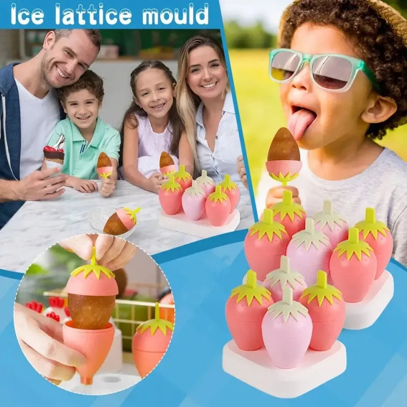 set of 6 strawberry popsicle mold image5