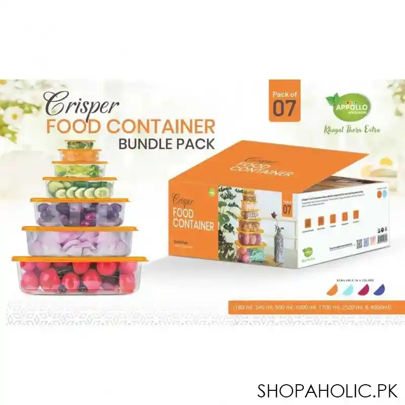 (set of 7) appollo crisper food container   bundle pack image2