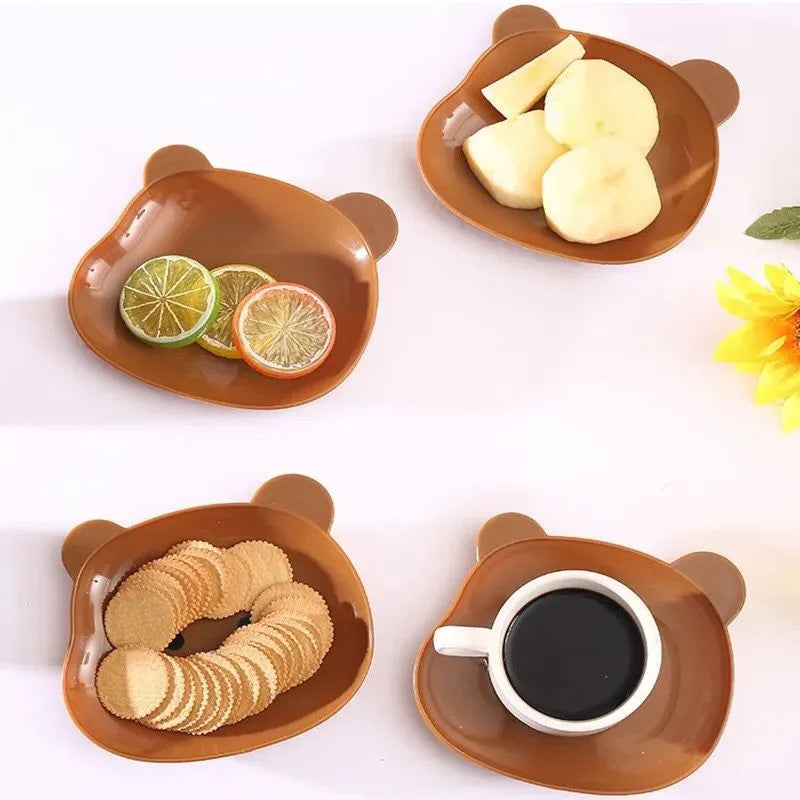 set of 8 mini cute bear shape serving plate image2