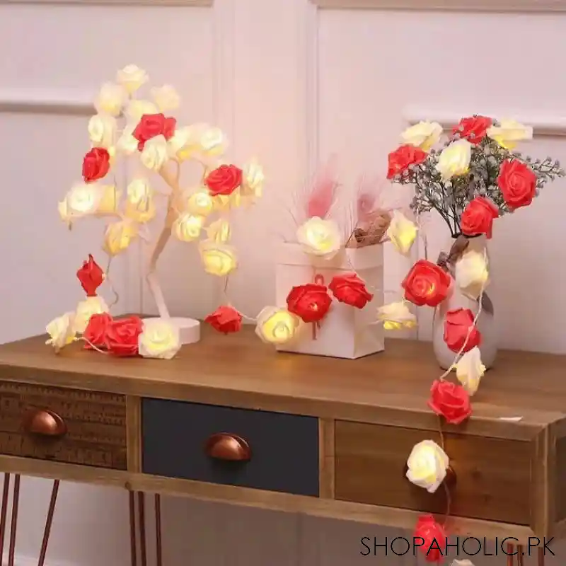 set of roses lamp and roses fairy lights main image