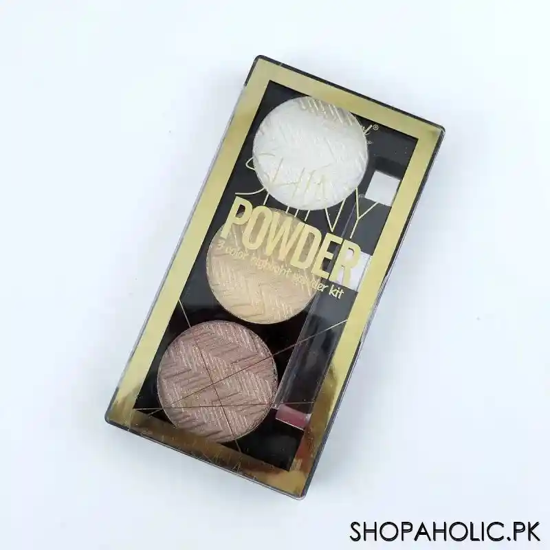 seven cool shinny 3 color highlighter powder kit main image