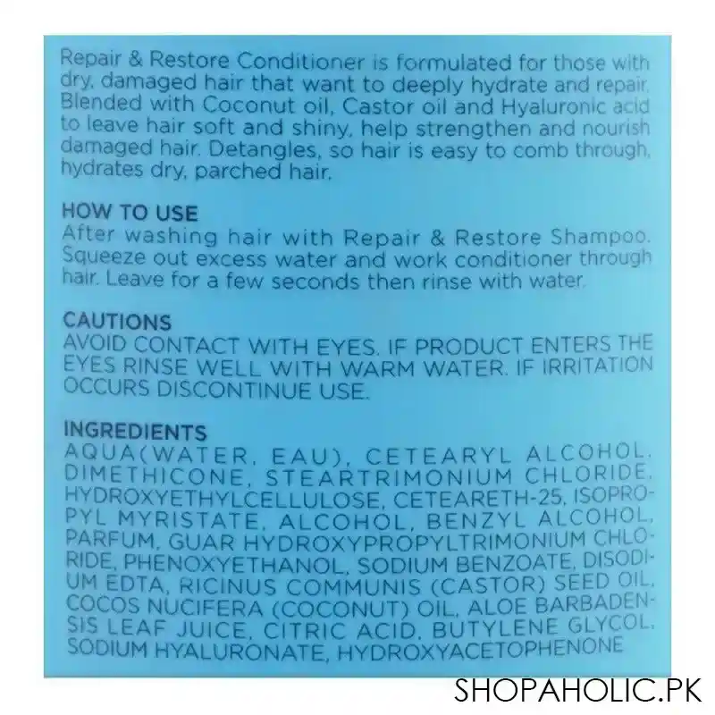 shakebar repair & restore sulfate & paraben free conditioner, for dry, damaged hair, 300ml image3