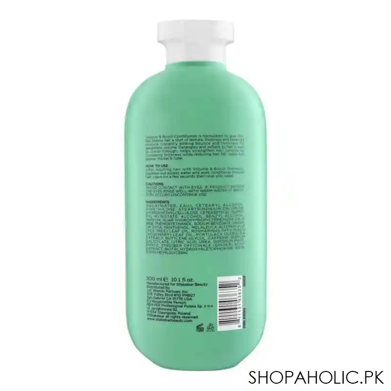 shakebar volume & boost sulfate & paraben free conditioner, for fine & thin hair, 300ml image2