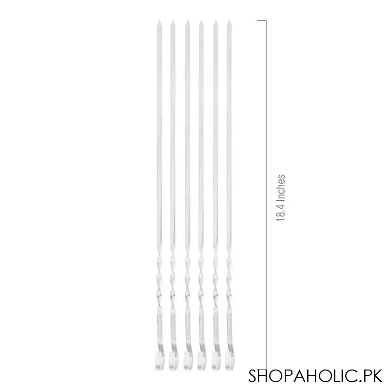 Shangrilla BBQ Stick Plain Iron China Patti Medium, 18.4 Inches BBQ Sticks, Ideal For Seekh Kebab, BBQ, Tikka Boti, 6-Pack - Image 5