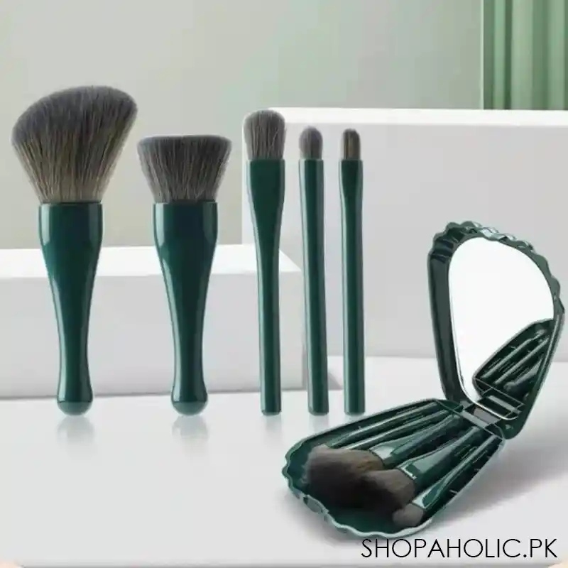 shell makeup brush set with mirror image2