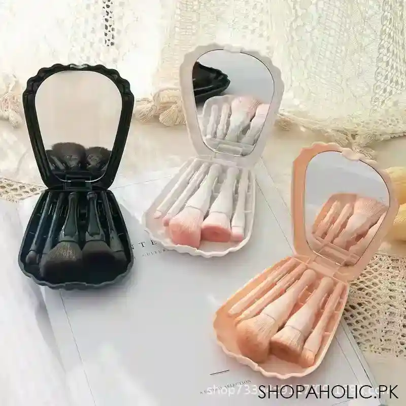 shell makeup brush set with mirror image3