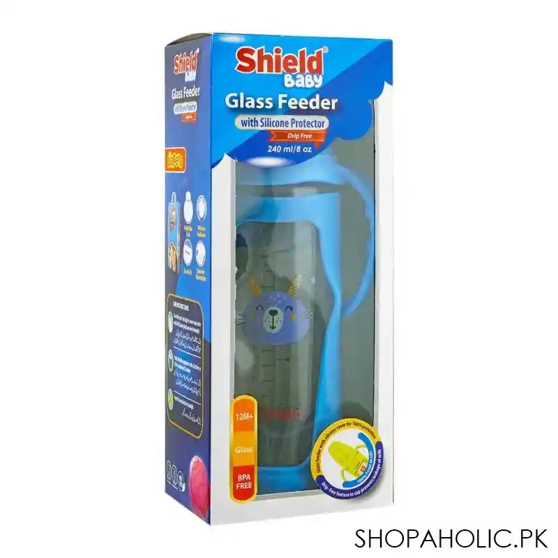 shield baby glass feeder with silicone protector, 240ml image2