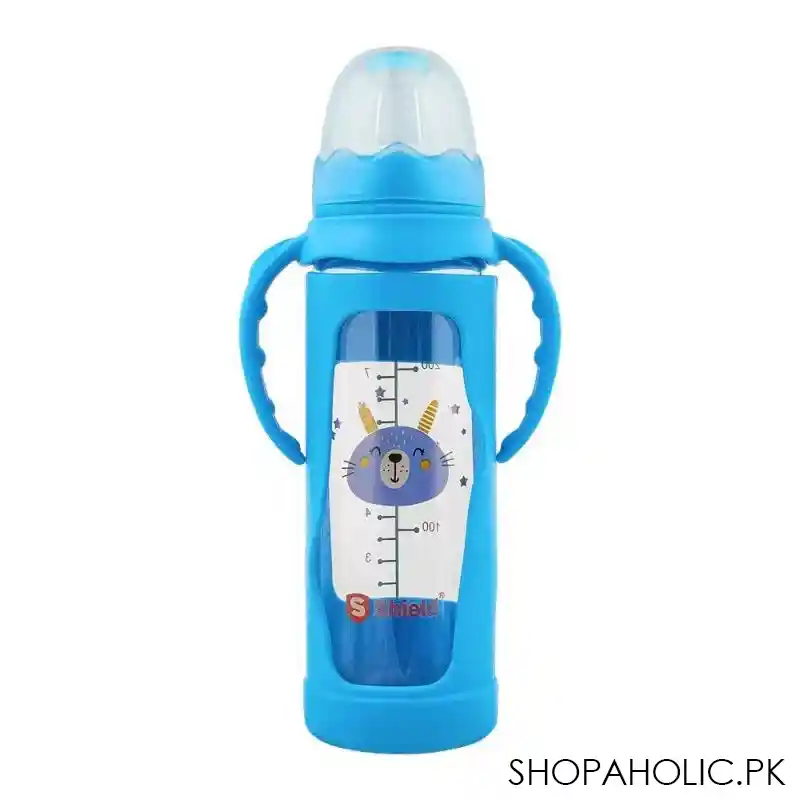 shield baby glass feeder with silicone protector, 240ml main image