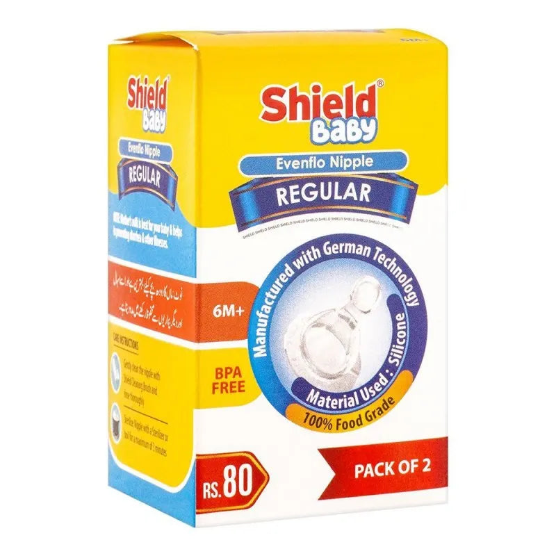 shield evenflo silicone nipple, 2 pack, regular, 6m+ image2