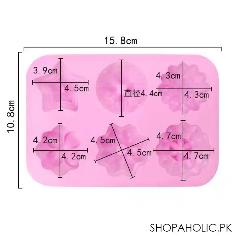 silicone 6 mixed patterns handmade ice and chocolate mould image4