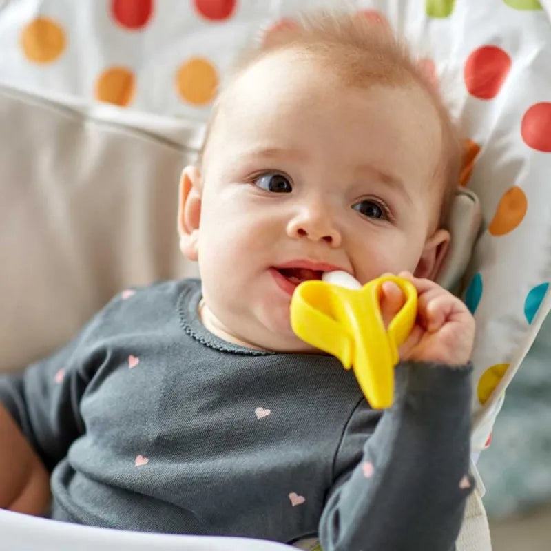 silicone banana shape baby teether toothbrush image2