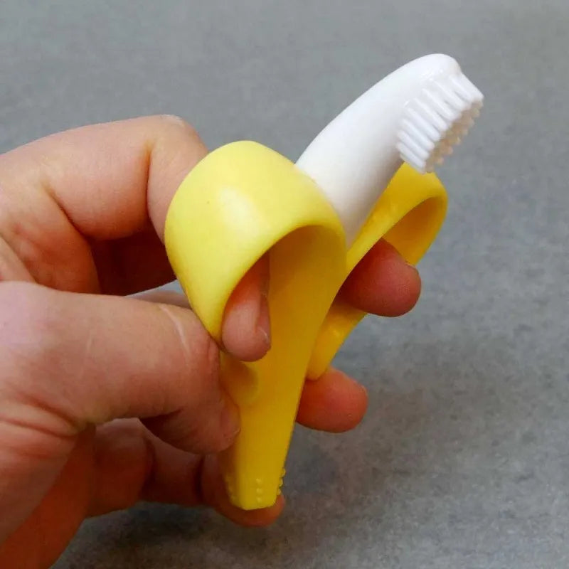 silicone banana shape baby teether toothbrush image7