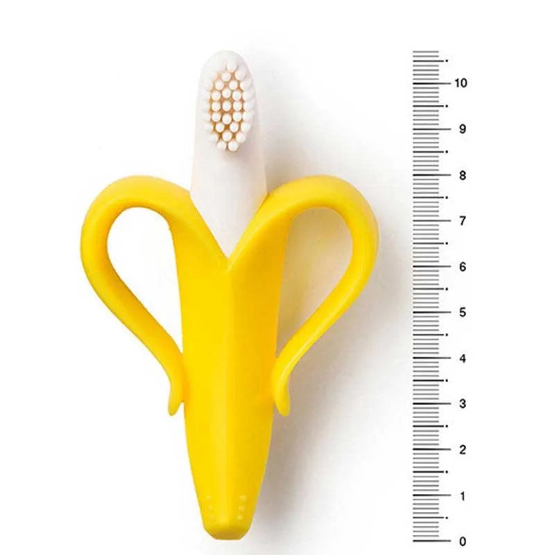 silicone banana shape baby teether toothbrush image9