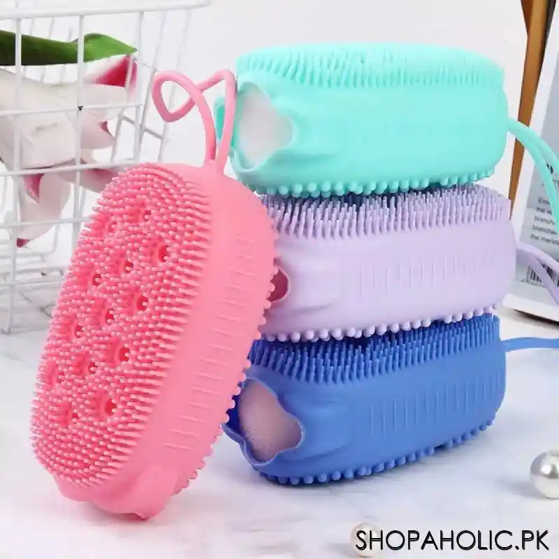 silicone body scrubber bath brush image4