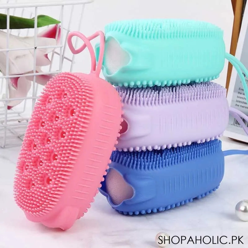 silicone body scrubber bath brush image4