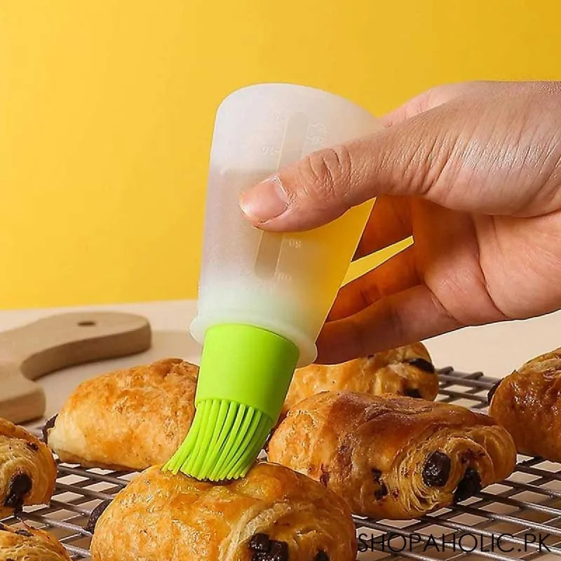 silicone cooking oil bottle with basting brush main image