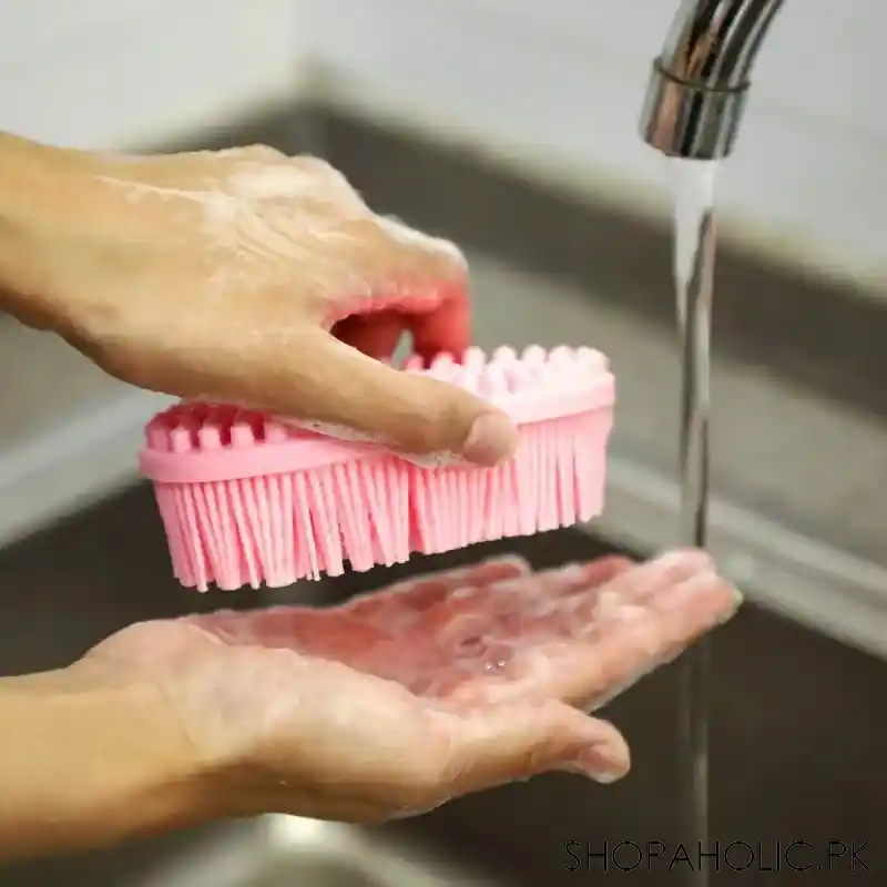 silicone double sided baby shower brush image4