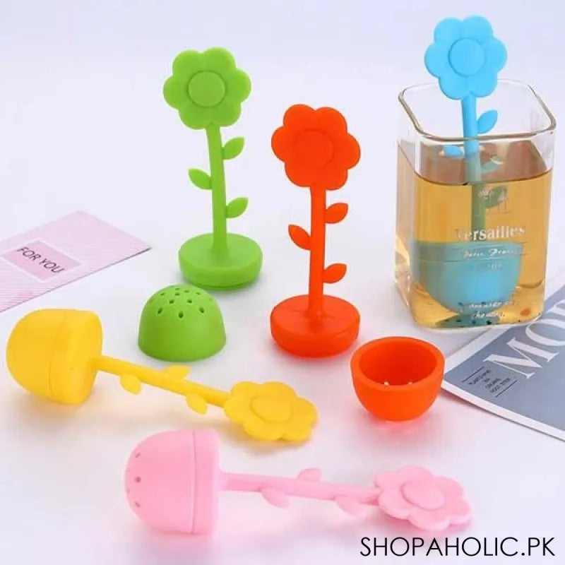 silicone flower shape tea strainer infuser image5