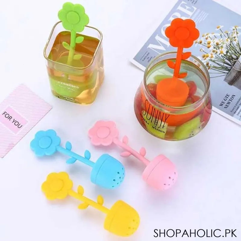 silicone flower shape tea strainer infuser image6