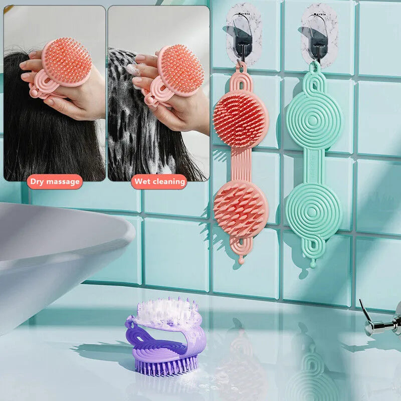 silicone handheld round soft scalp massage brush image3