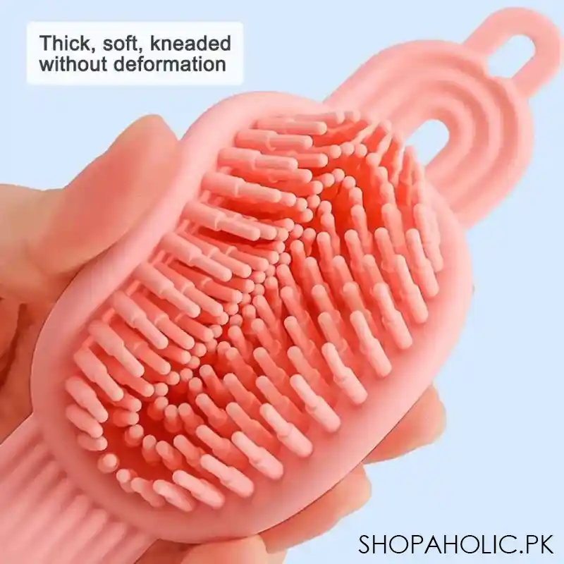 silicone handheld round soft scalp massage brush image4