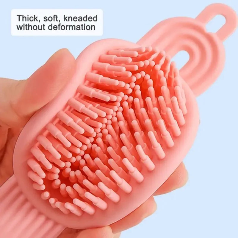 silicone handheld round soft scalp massage brush image4