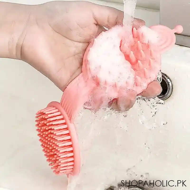 silicone handheld round soft scalp massage brush image5