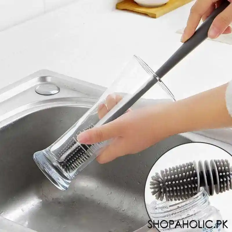 silicone long handle bottle cleaning brush main image