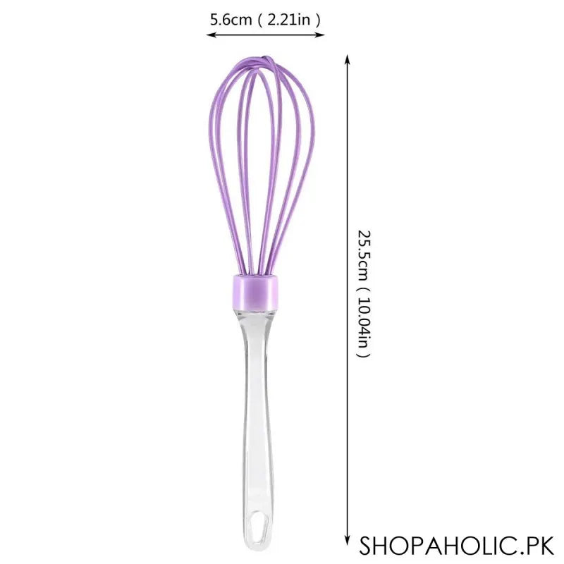 silicone manual egg beater with acrylic handle image2